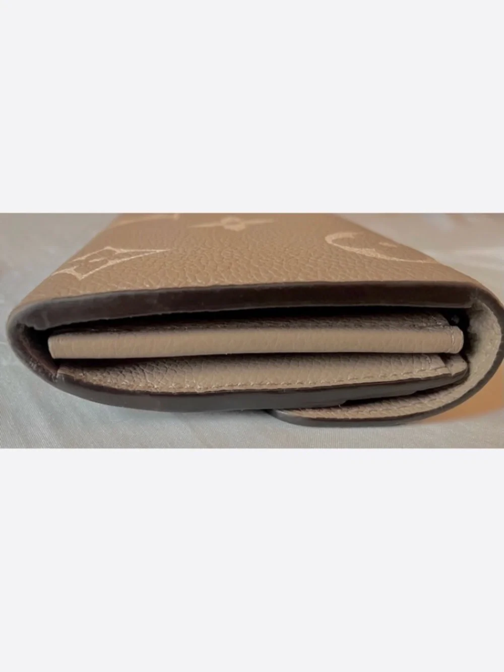 Louis Vuitton Empreinte BICOLOR Tourterelle Dove Grey Beige Creme SARAH WALLET